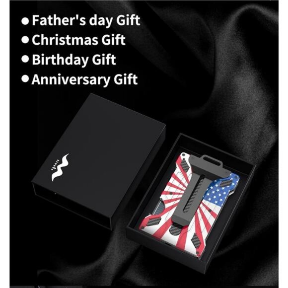 Slim Card Holder Wallet for Men, Money Clip, RFID Blocking Credit Card Holder - Picture 5 of 7